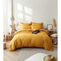 Doona Cover Set - Royale Cotton Mustard