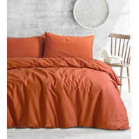 Doona Cover with Extra Standard Pillow Covers - Royale Cotton Rust