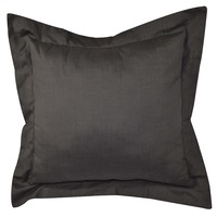 A pair of 100% Linen Charcoal Euro Pillowcases & Square Cushion covers
