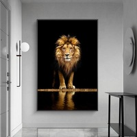 Lion in the Dark Wall Art Print (70x100cm)