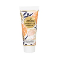 Organic Shea Butter Hand & Body Cream in Tropical Lychee 100ml - Orange Palm Pattern