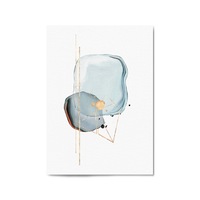 Blue Abstract Painting Minimal Modern Wall Art #1