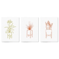 Set of Minimal House Plant Drawing Wall Art #1