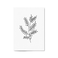 Twig Line Drawing Minimal Plant Wall Art