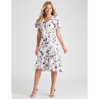 Liz Jordan - Womens Dress - Short Sleeve Frill Hem Dress