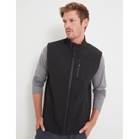 RIVERS - Mens Regular Vest - Black Winter Jacket - Soft Shell - Casual Work Wear - Sleeveless - Gilet - Elastane - Warm Office Clothing Vogue Fashion