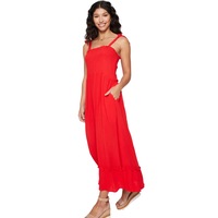 MILLERS - Womens - Dress - Summer - Maxi / Long - Red - Sleeveless - Scoop Neck - Berry - Tie Shoulder - Office Wear - Work Clothes - Casual Fashion