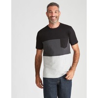RIVERS - Mens - Tops - Winter - Tshirt / Tee - Grey Cotton - Short Sleeve - Crew Neck - Length Regular - Casual Fashion - Office Wear - Work Clothes