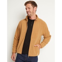 RIVERS - Mens - Jacket - Winter - Brown - Fleece - Long Sleeve - Solid Camel - Regular Fit - Length Regular - Casual Fashion Office Wear Work Clothes