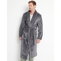 RIVERS - Mens - Robe / Gown - Winter - Bath Robes / Sleepwear - Grey - Charcoal - Long Sleeve - Tie Waist - Warm Cozy - Casual Fashion Leisure Clothes