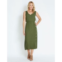 RIVERS - Womens Dress - Sleeveless Button Detail Textured Maxi Dress