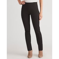 KATIES - Womens Pants - Black All Season Full Length - Slim Leg Fashion Trousers - High Waist - Long Classic - Casual Work Clothes - Office Wear