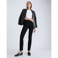 KATIES - Womens Pants - Black Ankle Length - Slim Leg Elastane Fashion Trousers - High Waist - Regular Classic - Casual Work Clothes - Office Wear