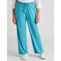 MILLERS - Womens Summer Pyjamas - Turquoise Pajama Pants Polka Dot PJs - Bottoms - Teal Spot - Relaxed Fit Full Length Elastane Lightweight Sleepwear