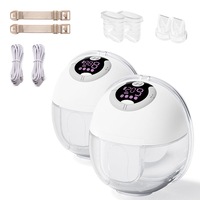 Catzon 2 Pcs Breast Pump for Breastfeeding Hands Free LCD Display Low Noise