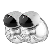 Catzon 2 Pcs Breast Pump Hands-Free with 2 Mode & 9 Levels 24mm Flange