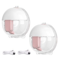 Catzon 2 Pcs Wearable Breast Pump 150mL with 3 Modes & 10 Levels 24mm-White