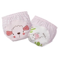 Catzon 2Pcs Baby Cotton Training Pants Toddler Potty Underwear for Baby 6M-15M-Pink