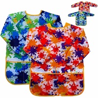 Catzon 2Pcs Kids Art Smock Painting Apron with 2 Pockets for Baking Eating Arts
