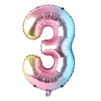 Catzon 32 Inch Number Balloons Foil Ballon Rainbow Gradient Digit Ball Colorful Wedding Birthday Party Decoration