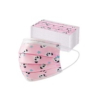 Catzon 50Pcs 3 Ply Disposbale Face Cute Cartoon Print Mask For Kid-Pink Panda