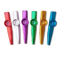 Catzon 6Pcs Different Colors Metal Kazoos for Children Guitar, Ukulele, Violin, Piano Keyboard