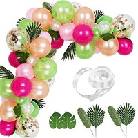 Catzon 83Pcs DIY Tropical Balloons Garland Kit with Tropical Leaf and Balloon Strip for Tropical Theme Birthday Party Baby Shower