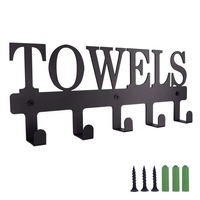 Catzon Aesthetic Bathroom Towel Rack for Wall Mount Space Saving Towel Holder Hooks -A