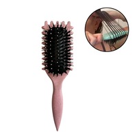 Catzon Defining Brush With Ridges Styling Brush for Detangling Shaping -Pink