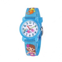 Catzon Cartoon Mermaid Waterproof Kids Watch for 3-10 Year-Blue