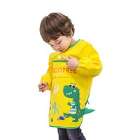 Catzon Children Waterproof Art Smock Painting Round Neck Aprons-Dinosaur