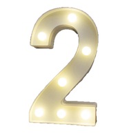 Catzon Decorative Led Light Up Number Letters White Plastic Marquee Number Lights Sign Party Wedding Decor Battery Operated (2)