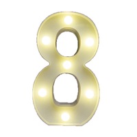 Catzon Decorative Led Light Up Number Letters White Plastic Marquee Number Lights Sign Party Wedding Decor Battery Operated (8)