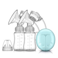 Catzon Double Breast Pump 2 Modes & 4 Levels Anti-Backflow for Home Travel-Blue