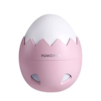 Catzon Egg Shape Ultrasonic Essential Air Humidifier LED Chromatic Lamp for Home Office Car Fogger-Pink