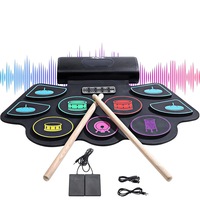 Catzon Electronic Drum Set for Kids & Adults 2 Built-in Speaker Roll up Drum