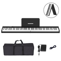 Catzon Folding Piano Keyboard 88 Keys Full Size Semi-Weighted Digital Piano for Beginners with Sustain Pedal Piano Bag-Black