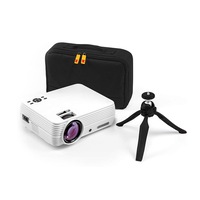 Catzon Home Projector(Max 1080p HD) With Tripod & Case 150" with 720p Native Resolution LED Light AV VGA HDMI And USB