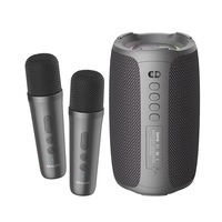 Catzon Karaoke Machine + 2 Microphones with Dual Pairing Stereo & Funny Voice-