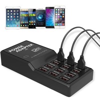 Catzon LBT 12-Port 60W/12A Desktop USB Charging Station For iPhone/iPad/Samsung USB-Powered Devices-Black