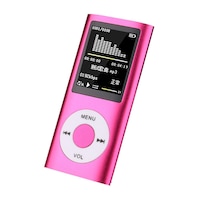 Catzon MP4 Player + 8GB SD Card MP3 Digital Video 1.8" LCD Music Video Media Player FM Radio Music Home-Pink