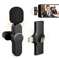 Catzon Professional Lavalier Microphone Condenser Wireless Microphone For iPhone iPad-Black