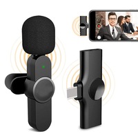 Catzon Professional Lavalier Microphone Condenser Wireless Microphone For Type-C-Black