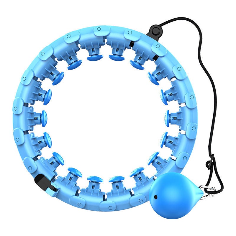 Catzon Smart Weighted Hoola Hoop 24 Detachable Knots Adjustable Size Exercise Hoops-Blue