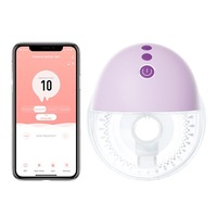 Catzon Wearable Breast Pump Cellphone App Control with 4 Modes & 10 Levels-Purple
