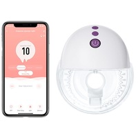 Catzon Wearable Breast Pump Cellphone App Control with 4 Modes & 10 Levels-White