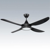 52" (1320mm) Vector-II AC Ceiling Fan & LED Light with Ezi-Fit Blades in Black