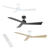 52" Bronte DC Ceiling Fan White, Black, White/Oak, Black/Walnut Vencha Lighting