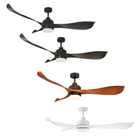 56" (1400mm) DC Ceiling Fan w/ 3 Blades & LED Light in Black/White/Chrome/Graphite/Bronze