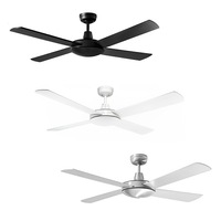 52" AC Ceiling Fan in White, Black or Brushed Aluminium